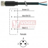 7000-08041-6200150 konektor M8/3-pin/zás/přímý - kabel ČE PUR/PVC 3x0,25mm2 L=1,5m - volný konec UKONČENA VÝROBA - nahradit na 7000-08041-6200150