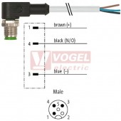 7000-12081-2230750 konektor M12/3-pin/vidl/úhlový - kabel ŠE PUR/PVC 3x0,34mm2 L=7,5m - volný konec