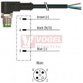 7000-12081-6530750 konektor M12/3-pin/vidl/úhlový - kabel ČE PUR do svařovny 3x0,34mm2 L=7,5m - volný konec
