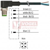 7000-12101-6240500 konektor M12/4-pin/vidl/úhlový - kabel ČE PUR/PVC 4x0,34mm2 L=5,0m - volný konec