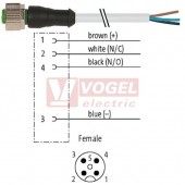 7000-12221-8625000 konektor M12/4-pin/zás/přímý - kabel ŠE PUR 4x0,75mm2 L=25,0m - volný konec