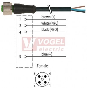 7000-12221-6240200 konektor M12/4-pin/zás/přímý - kabel ČE PUR/PVC 4x0,34mm2 L=2,0m - volný konec