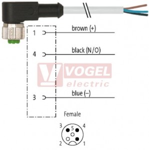 7000-12321-2530150 konektor M12/3-pin/zás/úhlový - kabel ŠE PUR do svařovny 3x0,34mm2 L=1,5m - volný konec