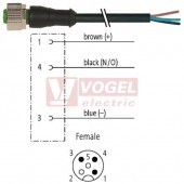 7000-12181-6233500 konektor M12/3-pin/zás/přímý - kabel ČE PUR/PVC 3x0,34mm2 L=35,0m - volný konec