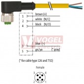 7000-12361-0251250 konektor M12/5-pin/zás/úhlový - kabel ŽL PUR/PVC 5x0,34mm2 L=12,5m - volný konec