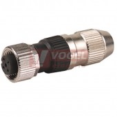 7000-12601-0000000 konektor M12/4-pin/zás/přímý, 4x0,5mm2, zařezávací svorky, kovový, průměr kabelu 4-5,1mm