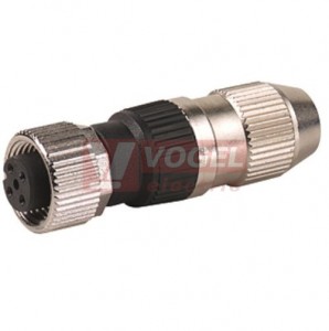 7000-12601-0000000 konektor M12/4-pin/zás/přímý, 4x0,5mm2, zařezávací svorky, kovový, průměr kabelu 4-5,1mm