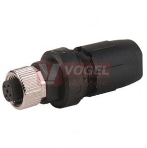 7000-12621-0000000 konektor M12/3-pin/zás/přímý, 3x1,0mm2, zařezávací svorky, plastový, průměr kabelu 5,5-8mm