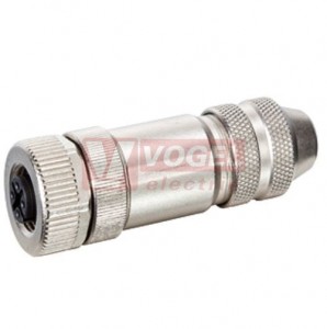 7000-13381-0000000 konektor M12/5-pin/zás/úhlový, 5x0,75mm2, šroubové svorky, kovový stíněný, průměr kabelu 4-6mm