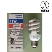 Zářivka E27 11W/240V spirálová, TES-LAMP 3336, tepl.bílá 4000K, 550 lum, živ.6000h, 115x50mm