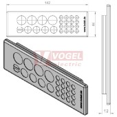 KEL-DP 24/26 A (plech tl. 1,5-2,5mm) membránová průchodka, šedá, IP64, vnější 142x44mm, výřez 112x36mm, vstup kabelů 16x max.6,5mm/4x max.12,1mm/4x max.16,1mm/2x ASI kabelu (43518)