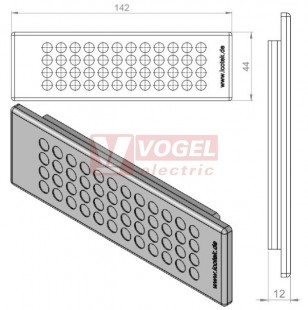 KEL-DP 24/48 A (plech tl. 1,5-2,5mm) membránová průchodka, šedá, IP64, vnější 142x44mm, výřez 112x36mm, vstup kabelů 48x max. 6,5mm (43519)