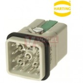 09120123001 Han 12Q-SMC-MI-CRT-PE s QL konektor 12+1pin, V, 10A/400V, vel.3A, Quick Lock svorka, 0,14-2,5mm2