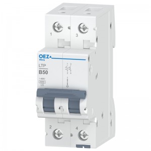 Jistič 2P 50A B (LTP-50B-2) Ue AC 230/400V/DC 120V, 6kA (OEZ 42224)