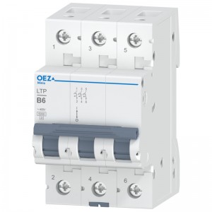 Jistič 3P   6A B (LTP-6B-3) Ue AC 230/400V/DC 180V, 6kA (OEZ 42240)