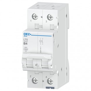 Jistič 2P   4A B (LTS-4B-2) Ue AC 230/400V/DC120V, 10kA (OEZ 42037)