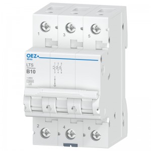 Jistič 3P  10A B (LTS-10B-3) Ue AC 230/400V/DC180V, 10kA (OEZ 42086)