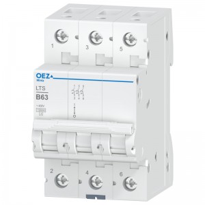 Jistič 3P  63A B (LTS-63B-3) Ue AC 230/400V/DC180V, 10kA (OEZ 42094)