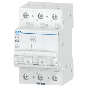 Jistič 3P   4A D (LTS-4D-3) Ue AC 230/400V/DC180V, 10kA (OEZ 42117)