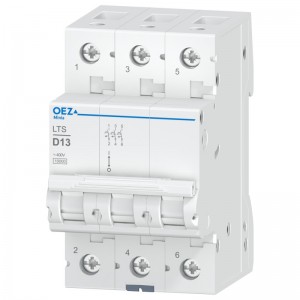 Jistič 3P  13A D (LTS-13D-3) Ue AC 230/400V/DC180V, 10kA (OEZ 42121)