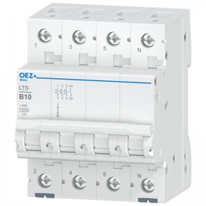 Jistič 3P+N  10A B (LTS-10B-3N) Ue AC 230/400V/DC180V, 10kA (OEZ 42133)