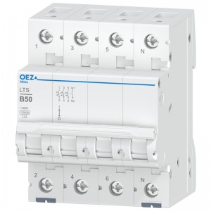 Jistič 3P+N  50A B (LTS-50B-3N) Ue AC 230/400V/DC180V, 10kA (OEZ 42140)
