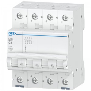Jistič 3P+N   4A C (LTS-4C-3N) Ue AC 230/400V/DC180V, 10kA (OEZ 43091)
