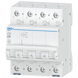 Jistič 3P+N   8A C (LTS-8C-3N) Ue AC 230/400V/DC180V, 10kA (OEZ 42143)