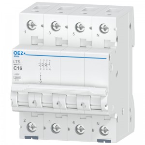 Jistič 3P+N  16A C (LTS-16C-3N) Ue AC 230/400V/DC180V, 10kA (OEZ 42146)