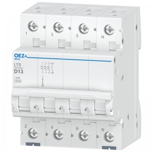 Jistič 3P+N  13A D (LTS-13D-3N) Ue AC 230/400V/DC180V, 10kA (OEZ 42156)
