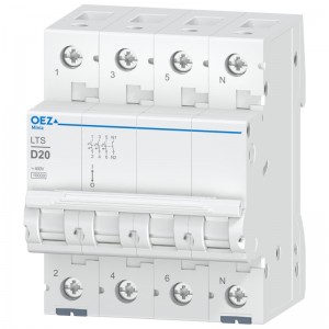 Jistič 3P+N  20A D (LTS-20D-3N) Ue AC 230/400V/DC180V, 10kA (OEZ 42158)