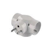 P0024N Adaptér rozbočovací, 3x kulatá, 16A/250V, IP20, bílá