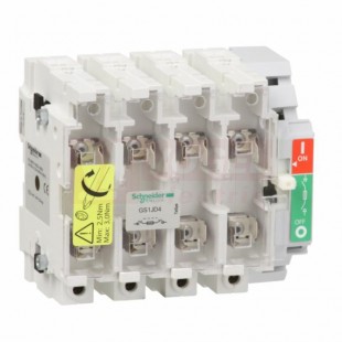 GS1JD4 Pojistkový odpínač 4P, 100A, vel. 22x58mm, typ pojistky NFC, upevnění na DIN lištu