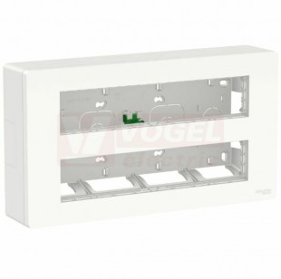 NU121020 Unica System+ krabice pro montáž 2x10 modulů povrchová, barva bílá RAL9003 Antibakteriální, rozměr v=165mm, š=300mm, hl=60mm