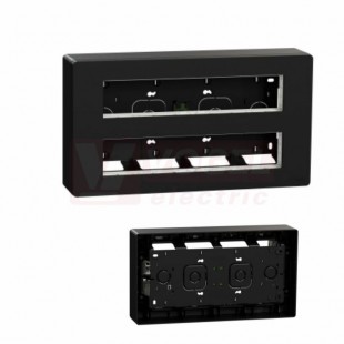 NU121054 Unica System+ krabice pro montáž 2x10 modulů povrchová, Antracit, rozměr v=165mm, š=300mm, hl=60mm