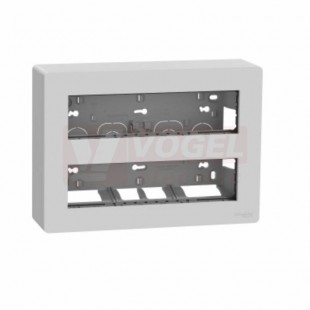 NU121830 Unica System+ krabice pro montáž 2x8 modulů povrchová, Aluminium, rozměr v=165mm, š=230mm, hl=60mm