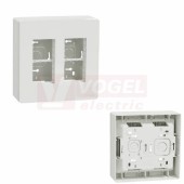 NU122418 Unica System+ krabice pro montáž 2x4 moduly vertikální povrchová, barva bílá RAL9003, rozměr v=165mm, š=165mm, hl=60mm