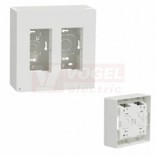 NU122420 Unica System+ krabice pro montáž 2x4 moduly vertikální povrchová, barva bílá RAL9003 Antibakteriální, rozměr v=165mm, š=165mm, hl=60mm