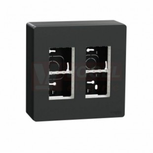 NU122454 Unica System+ krabice pro montáž 2x4 moduly vertikální povrchová, Antracit, rozměr v=165mm, š=165mm, hl=60mm