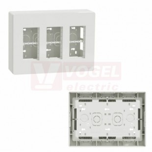 NU123418 Unica System+ krabice pro montáž 3x4 moduly vertikální povrchová, barva bílá RAL9003, rozměr v=165mm, š=230mm, hl=60mm