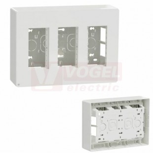 NU123420 Unica System+ krabice pro montáž 3x4 moduly vertikální povrchová, barva bílá RAL9003 Antibakteriální, rozměr v=165mm, š=230mm, hl=60mm