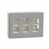 NU123430 Unica System+ krabice pro montáž 3x4 moduly vertikální povrchová, Aluminium, rozměr v=165mm, š=230mm, hl=60mm