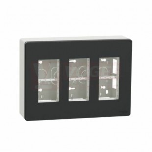 NU123454 Unica System+ krabice pro montáž 3x4 moduly vertikální povrchová, Antracit, rozměr v=165mm, š=230mm, hl=60mm