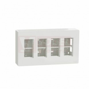 NU124418 Unica Systém+ krabice pro montáž 4x4 moduly vertikální povrchová, barva bílá RAL9003, rozměr v=165mm, š=300mm, hl=60mm