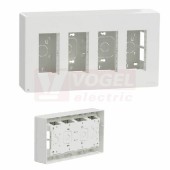 NU124420 Unica System+ krabice pro montáž 4x4 moduly vertikální povrchová, barva bílá RAL9003 Antibakteriální, rozměr v=165mm, š=300mm, hl=60mm