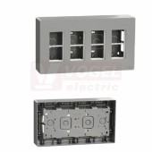 NU124430 Unica System+ krabice pro montáž 4x4 moduly vertikální povrchová, Aluminium, rozměr v=165mm, š=300mm, hl=60mm