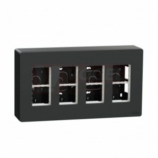NU124454 Unica System+ krabice pro montáž 4x4 moduly vertikální povrchová, Antracit, rozměr v=165mm, š=300mm, hl=60mm