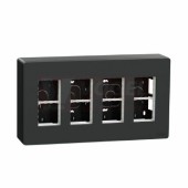 NU124454 Unica System+ krabice pro montáž 4x4 moduly vertikální povrchová, Antracit, rozměr v=165mm, š=300mm, hl=60mm