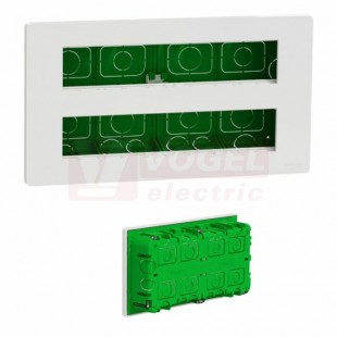 NU171020 Unica System+ krabice pro montáž 2x10 modulů zapuštěná, barva bílá RAL9003 Antibakteriální, rozměr v=165mm, š=300mm, hl=62mm