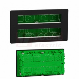 NU171054 Unica System+ krabice pro montáž 2x10 modulů zapuštěná, Antracit, rozměr v=165mm, š=300mm, hl=62mm